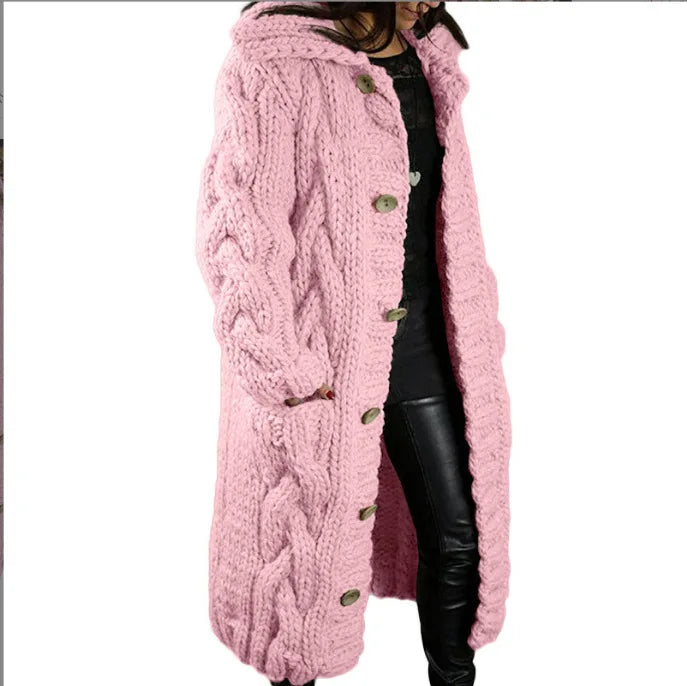 Women's Sweater New Cardigan Large Size Sweater Coat Casual Loose  Fashion Turn Down Collar Knitted Long Coats