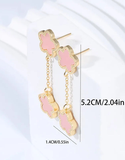 Load image into Gallery viewer, New Simple Lucky Five-leaf Flower Fritillary Tassel Earrings
