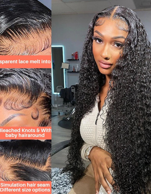 Load image into Gallery viewer, 13x4 Jerry Curly Lace Front Wig Deep Kinky Curly Human Hair Wigs Brazilian 4x4 HD Transparent Lace Frontal Closure Wig For Women
