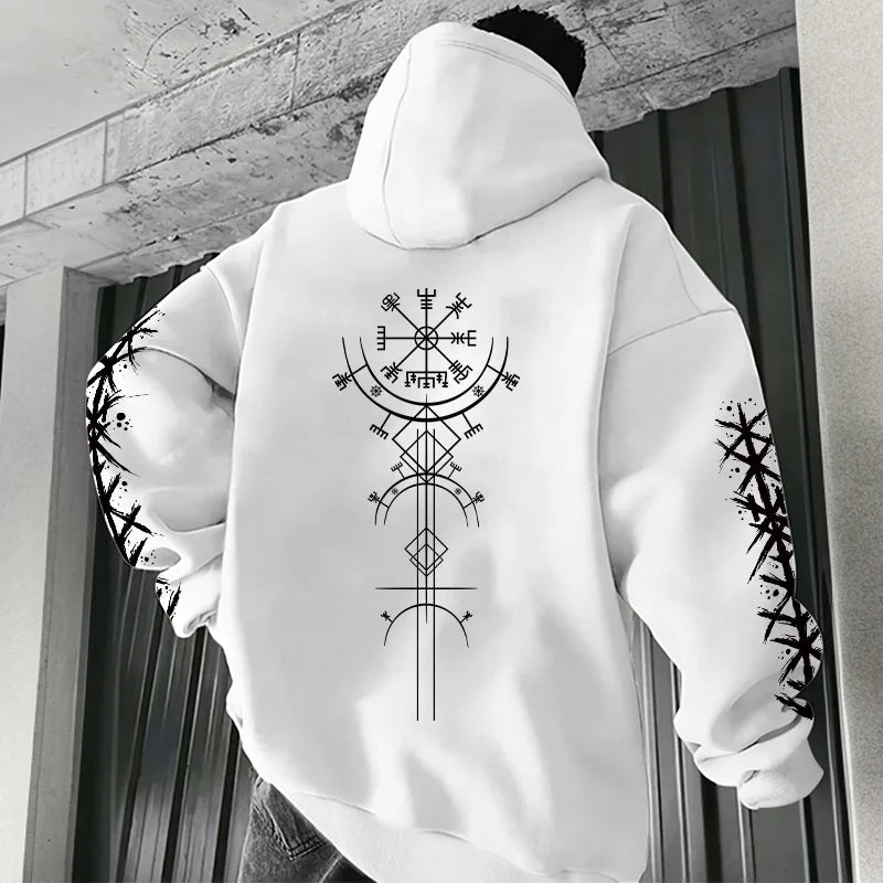 Men's Hoodie High Grade Ancient Viking Rune Pattern Sweatshirt Male