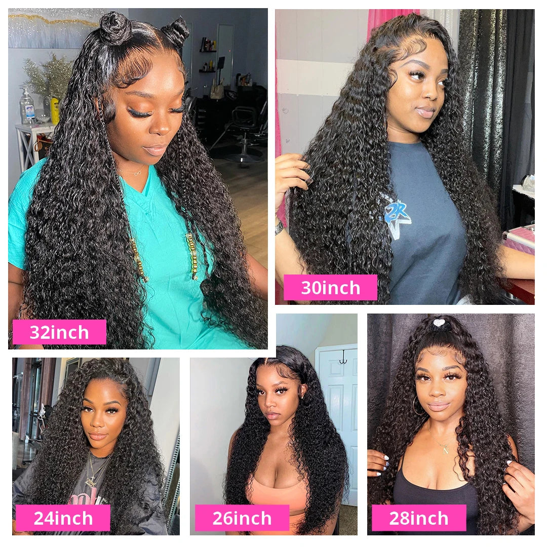 13x4 Jerry Curly Lace Front Wig Deep Kinky Curly Human Hair Wigs Brazilian 4x4 HD Transparent Lace Frontal Closure Wig For Women