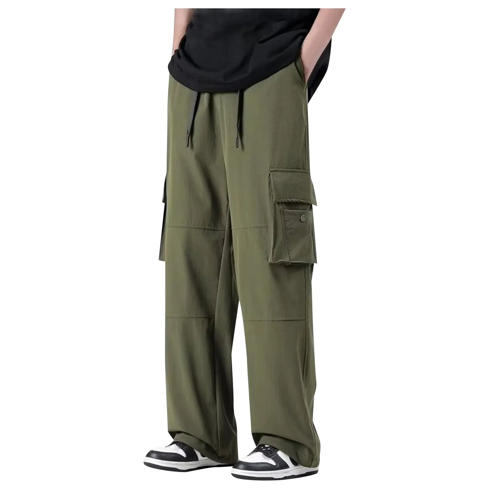 2025 Men'S Classic Straight Leg Wide Leg Pants Male