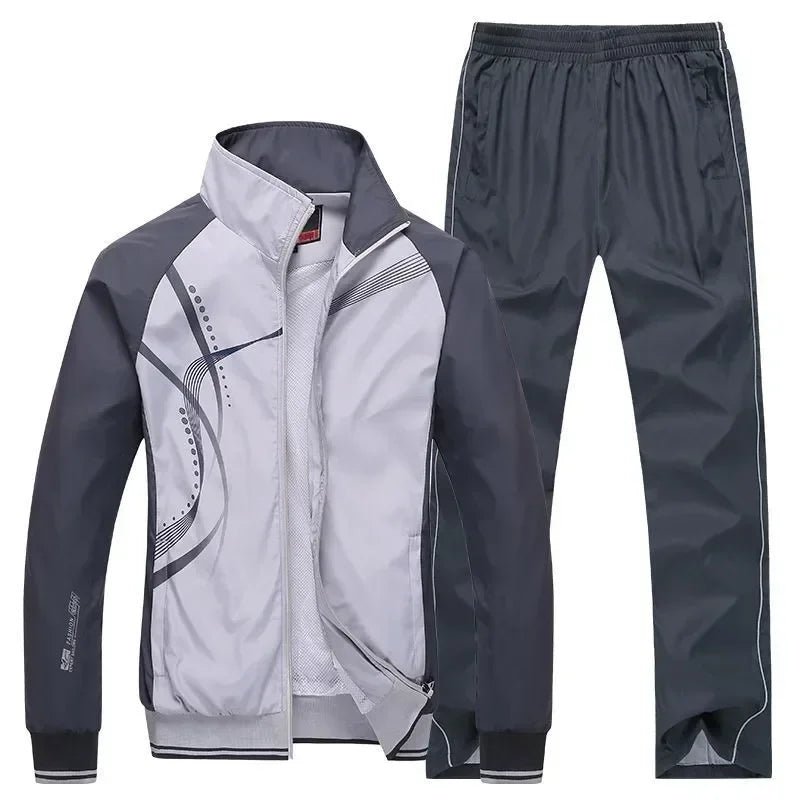 Men Sportswear New Spring Tracksuit 2 Piece Sets Sports  Fashion  Clothing Size L-5XL