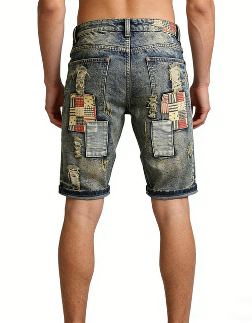 Load image into Gallery viewer, 2026 New style Men's summer casual fashion vintage washed denim shorts trendy ripped patchwork vintage style
