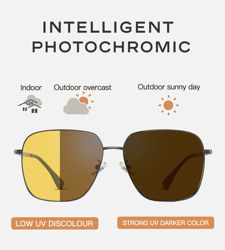 CAPONI Day Night Vision Sunglasses For Men Photochromic Brown Driving Yellow Sun Glasses Original Design UV400 Eyewear
