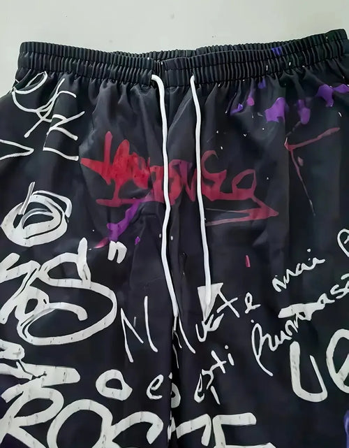 Load image into Gallery viewer, Men's hoodie set features a casual fashionable and comfortable 3D graffiti pattern print
