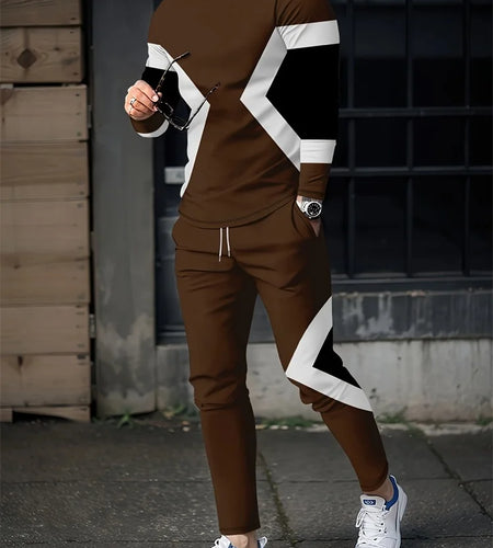 Spring Men's Long Sleeve Pant Sets  Printed Men's Set Everyday Fashion in Multiple color Variations