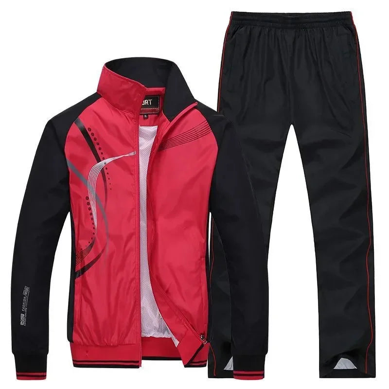 Men Sportswear New Spring Tracksuit 2 Piece Sets Sports  Fashion  Clothing Size L-5XL