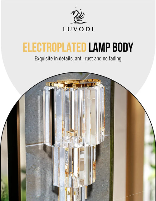 Load image into Gallery viewer, LUVODI Luxury Crystal Wall Lamp 3-Layer Wall Crystal Sconce Light E14 Led Corn Lights
