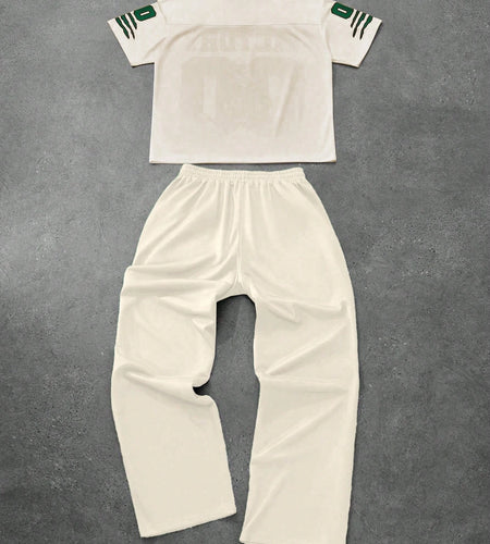 2026 Summer Men's Short Sleeved Pants 2-Piece Set With Letter Printing Casual Set
