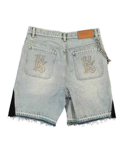 Load image into Gallery viewer, Y2K Men Hop Cartoon Graphics Loose Camo and Denim Casual Shorts
