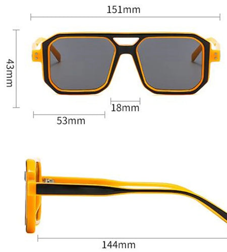 Fashion Sunglasses Unisex Candy Color Sun Glasses  Anti-UV Spectacles Square Eyeglasses Double Beam
