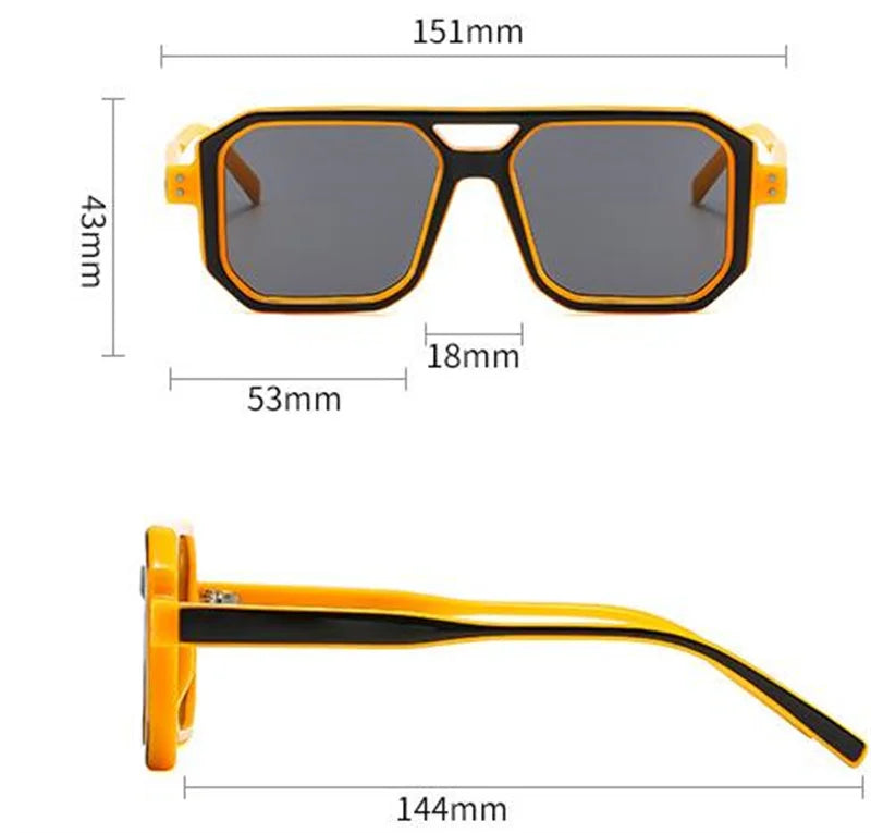 Fashion Sunglasses Unisex Candy Color Sun Glasses  Anti-UV Spectacles Square Eyeglasses Double Beam