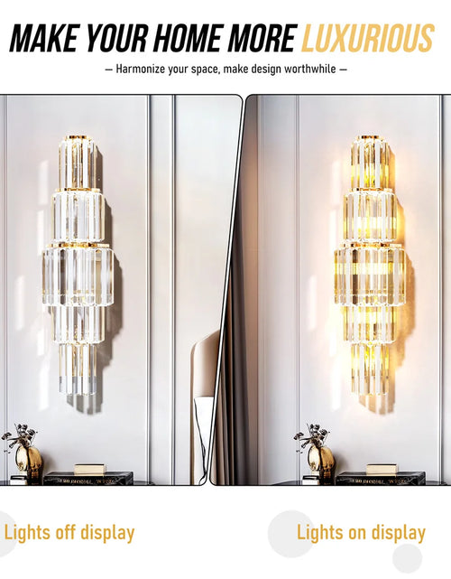 Load image into Gallery viewer, LUVODI Luxury Crystal Wall Lamp 3-Layer Wall Crystal Sconce Light E14 Led Corn Lights
