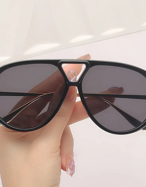 Load image into Gallery viewer, Fashion Punk Big Pilot Sunglasses Women Luxury 2025 Oversized Double Bridge Hollow Black Yellow Glasses Ladies Metal Female
