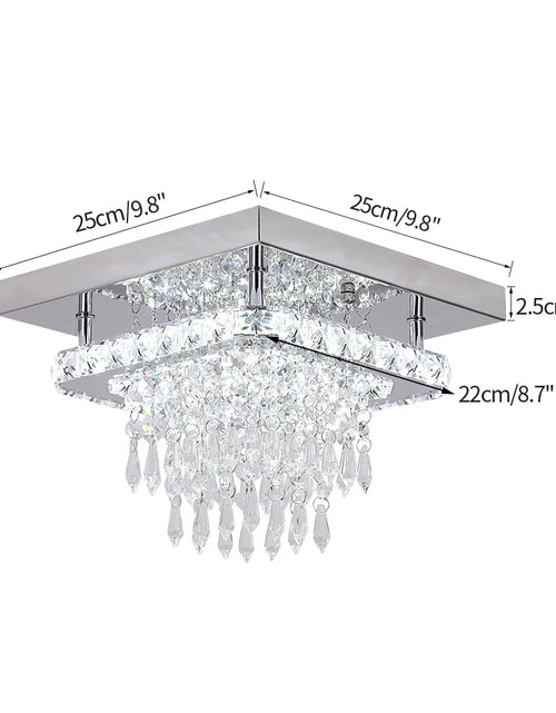 Load image into Gallery viewer, Luxury Crystal Square Bright Led Chandelier Modern Pendant Light Ceiling Lamp Dimmable Flush Mount Bedroom Dinning Living Room
