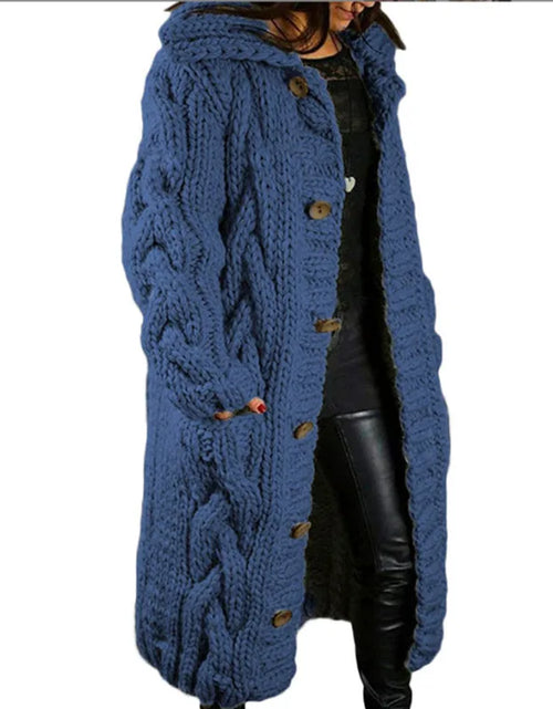 Load image into Gallery viewer, Women&#39;s Sweater New Cardigan Large Size Sweater Coat Casual Loose  Fashion Turn Down Collar Knitted Long Coats
