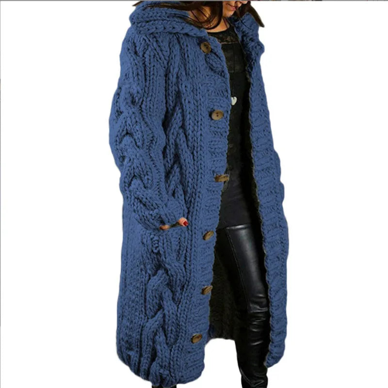 Women's Sweater New Cardigan Large Size Sweater Coat Casual Loose  Fashion Turn Down Collar Knitted Long Coats