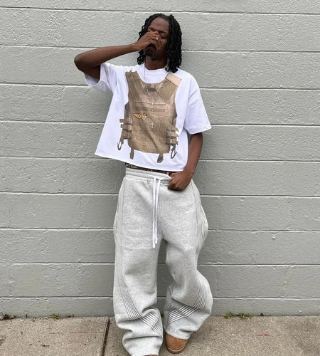 Embroidered Gray Casual  Men's  Premium Jogging Drawstring Sweatpants