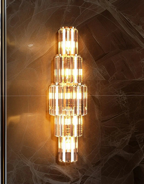 Load image into Gallery viewer, LUVODI Luxury Crystal Wall Lamp 3-Layer Wall Crystal Sconce Light E14 Led Corn Lights
