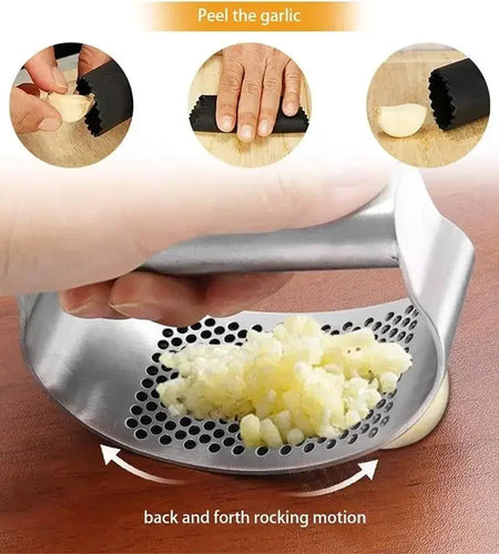 Multi-function Manual Garlic Press Stainless Steel Garlic Presse Curved Garlic Grinding Slicer Chopper Home Cooking Gadgets Tool