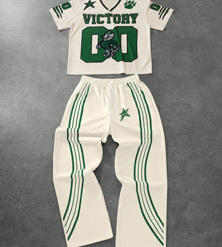 2026 Summer Men's Short Sleeved Pants 2-Piece Set With Letter Printing Casual Set