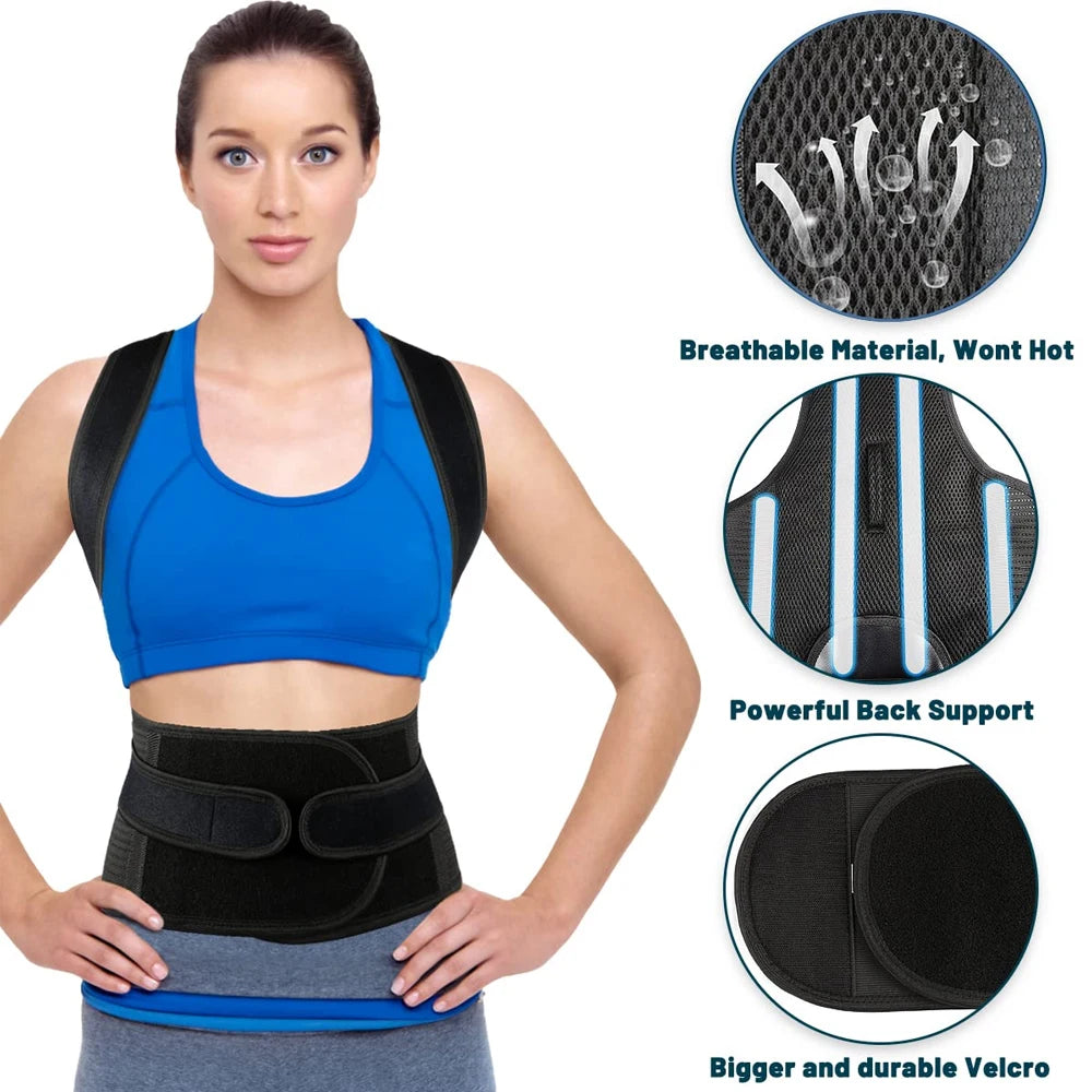 Back Brace Posture Corrector for Women & Men, Back Straightener, Scoliosis and Hunchback Correction, Adjustable Posture Trainer
