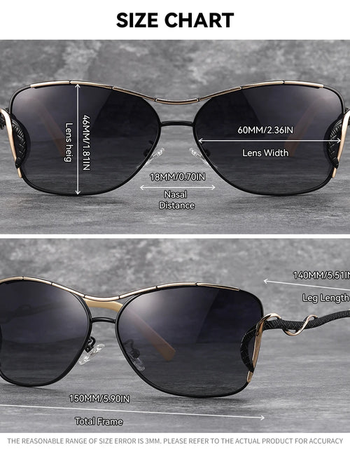 Load image into Gallery viewer, BARCUR Women's UV400 Polarized Sunglasses Vintage Metal Casual Fashion Eyewear with Stainless Steel Frame
