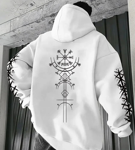 Men's Hoodie High Grade Ancient Viking Rune Pattern Sweatshirt Male