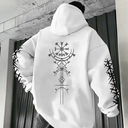 Men's Hoodie High Grade Ancient Viking Rune Pattern Sweatshirt Male