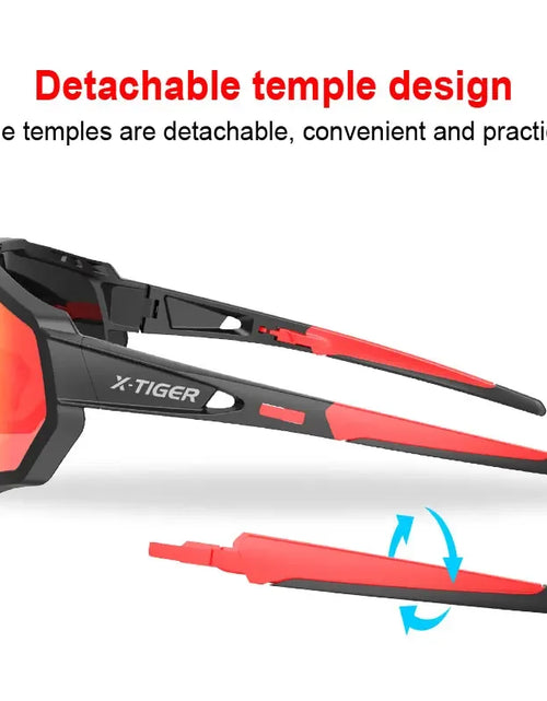 Load image into Gallery viewer, X-TIGER Polarized Photochromic Cycling Glasses Men's Bike Eyewear UV400 Road MTB Bicycle Goggles with 3/5 Lenses Sports Sunglasses
