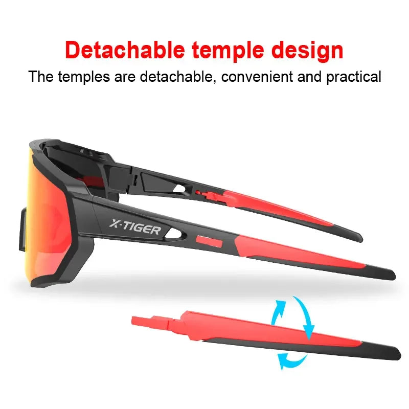 X-TIGER Polarized Photochromic Cycling Glasses Men's Bike Eyewear UV400 Road MTB Bicycle Goggles with 3/5 Lenses Sports Sunglasses