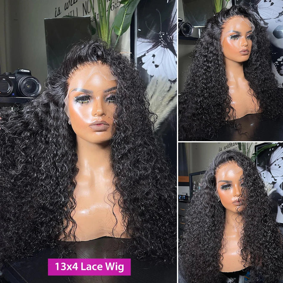 13x4 Jerry Curly Lace Front Wig Deep Kinky Curly Human Hair Wigs Brazilian 4x4 HD Transparent Lace Frontal Closure Wig For Women