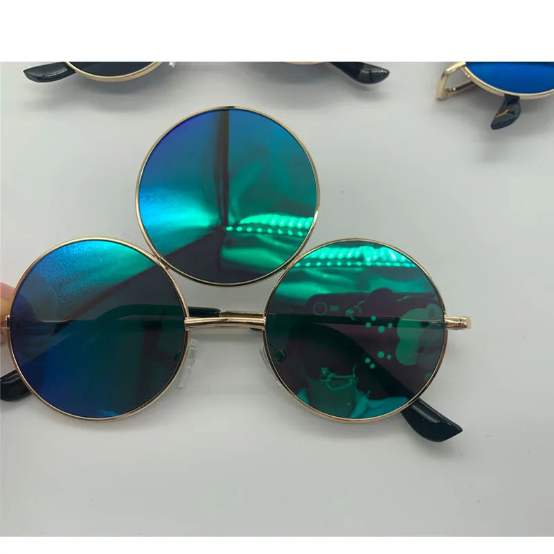 New 2025 Sunglasses Third Lenses 3 Eyes Round Women Metal Vintage Sun Glasses For Men Fashion Eyewear Shades Party UV400