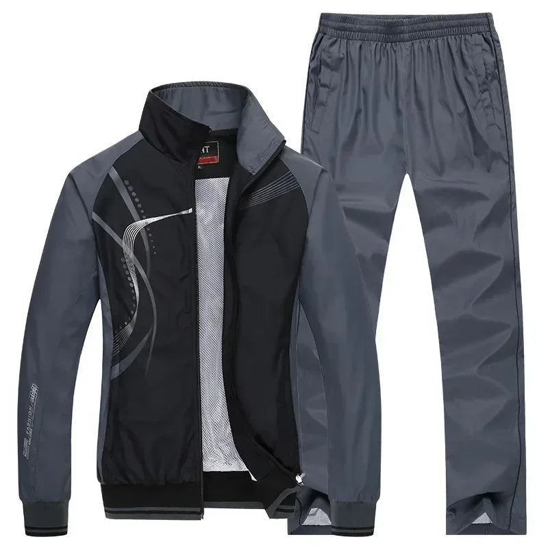 Men Sportswear New Spring Tracksuit 2 Piece Sets Sports  Fashion  Clothing Size L-5XL