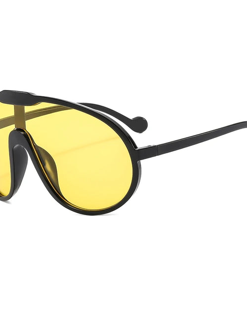 Load image into Gallery viewer, Trend Oversized Pilot Sunglasses Women Luxury Brand Designer Big Frame Cycling Sun Glasses Len Black Yellow
