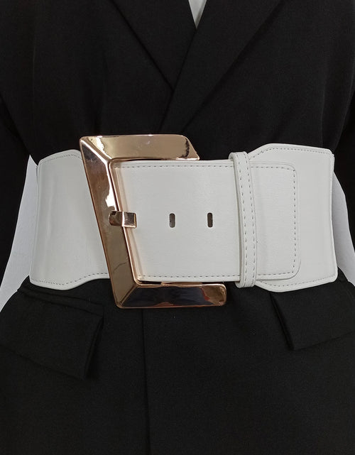 Load image into Gallery viewer, Designer Belts For Women High Quality Wide Stretch Cummerbunds Black Waist Corset Belt Female Plus Size Waistband White
