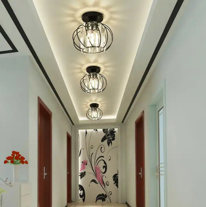 Luxury Hallway Corridor Lamp Lighting Fixtures Crystal Ceiling Lamp Flush Mount Modern Design Crystal Chandelier