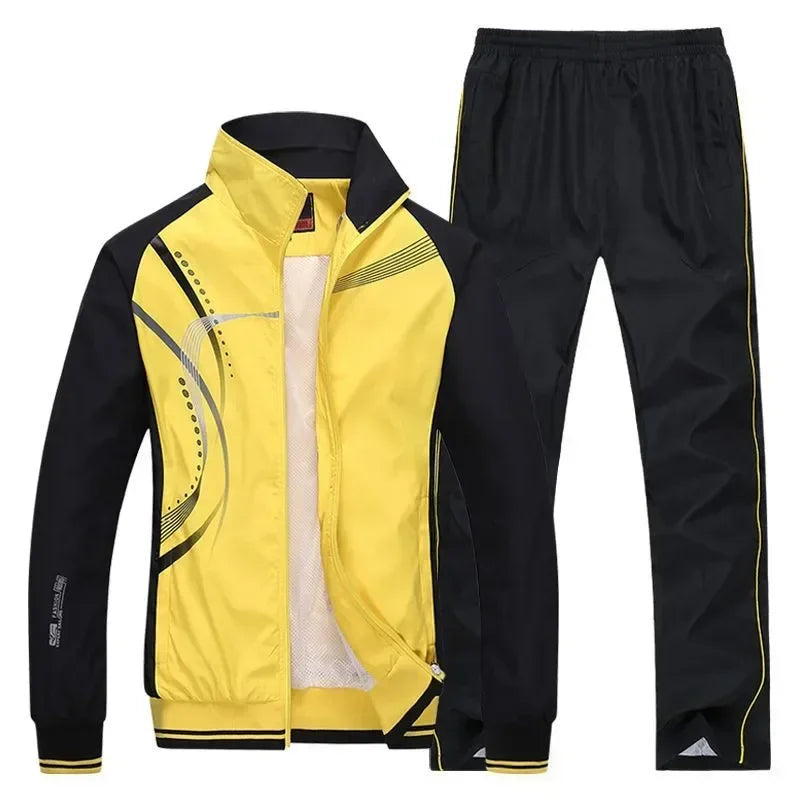 Men Sportswear New Spring Tracksuit 2 Piece Sets Sports  Fashion  Clothing Size L-5XL