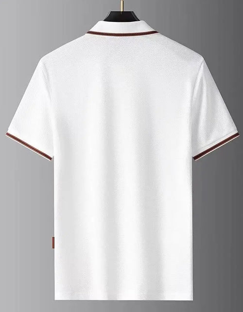 Load image into Gallery viewer, Luxury Brand Men's T-shirt Loose Fit Turn Down Collar Short Sleeve Polo Shirt Soft Solid
