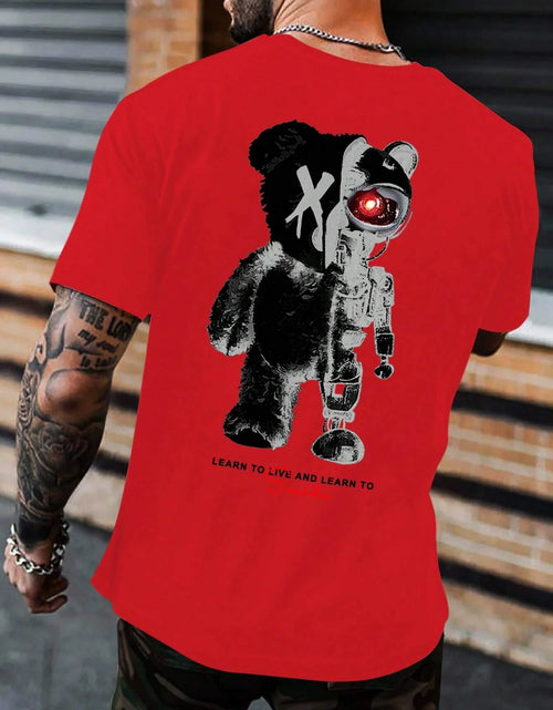 Load image into Gallery viewer, Half A Ted Bear, Half A Robotic Bear Printed Mens Tshirt
