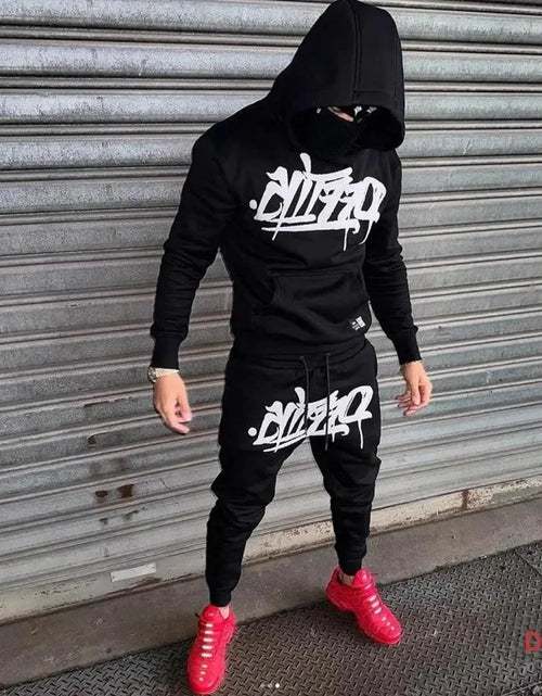 Load image into Gallery viewer, Men's sportswear, new fashion hip hop suit two-piece set hoodie printed sweatshirt comfortable casual style

