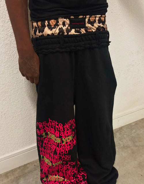 Load image into Gallery viewer, Men's Retro Double Waist Casual Streetwear Pants Hip-Hop Gothic Harajuku Loose Fit Y2K Letter Pattern Sports Trousers
