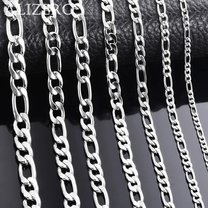 Wholesale 925 Sterling Silver Necklace 2-12mm Width 40-75cm Long Chain Lobster Clasp Men and Women E