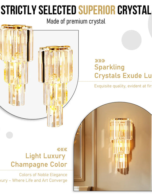 Load image into Gallery viewer, LUVODI Luxury Crystal Wall Lamp 3-Layer Wall Crystal Sconce Light E14 Led Corn Lights
