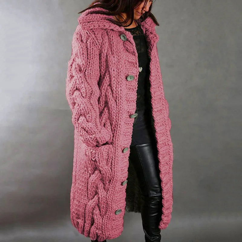 Women's Sweater New Cardigan Large Size Sweater Coat Casual Loose  Fashion Turn Down Collar Knitted Long Coats