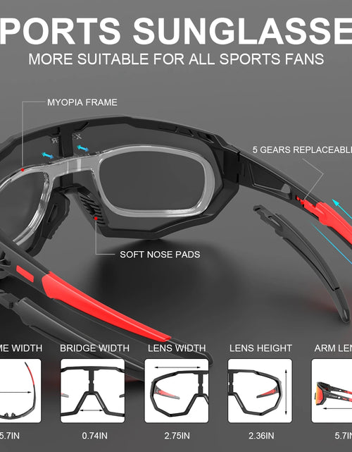 Load image into Gallery viewer, X-TIGER Polarized Photochromic Cycling Glasses Men's Bike Eyewear UV400 Road MTB Bicycle Goggles with 3/5 Lenses Sports Sunglasses
