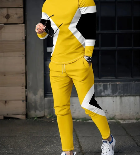 Spring Men's Long Sleeve Pant Sets  Printed Men's Set Everyday Fashion in Multiple color Variations