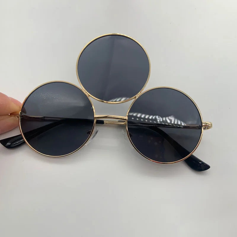 New 2025 Sunglasses Third Lenses 3 Eyes Round Women Metal Vintage Sun Glasses For Men Fashion Eyewear Shades Party UV400