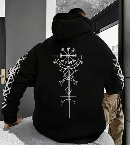 Men's Hoodie High Grade Ancient Viking Rune Pattern Sweatshirt Male